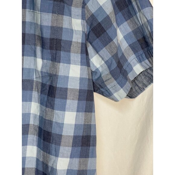 Lee mens button down shirt Large regular fit blue gray plaid short large READ - Picture 5 of 8